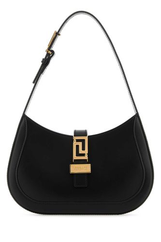 Black Leather Small Greca Goddess Shoulder Bag - Versace - Modalova