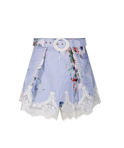 Everley Floral Printed Belted Shorts - Zimmermann - Modalova