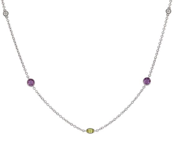Lo Spazio Yellow, Pink Sapphire and Diamond Necklace - Lo Spazio Jewelry - Modalova