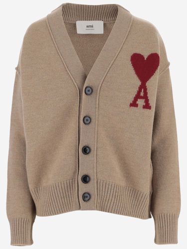 Ami De Coeur Wool Cardigan - Ami Alexandre Mattiussi - Modalova