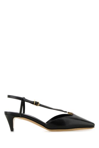 Black Leather Fendi Ffold Pumps - Fendi - Modalova