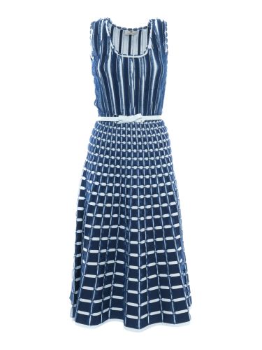 Belted Knitted Dress - Elisabetta Franchi - Modalova