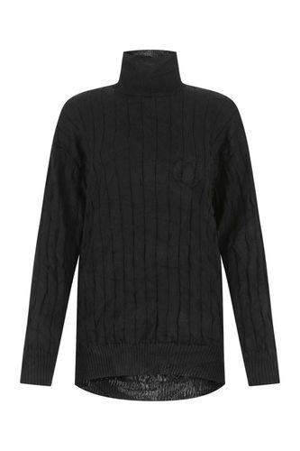 Black Silk Blend Oversize Sweater - Balenciaga - Modalova