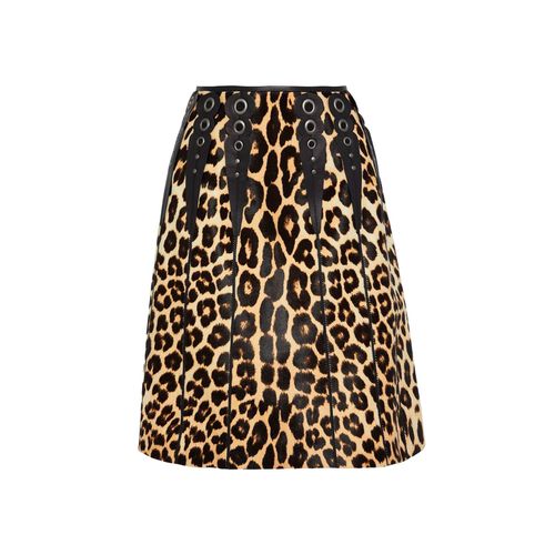 Leopard Print Calf Hair Skirt - Bottega Veneta - Modalova