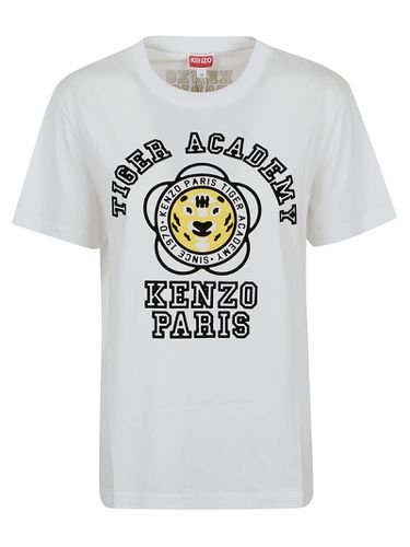 Kenzo Logo Flocked Crewneck T-shirt - Kenzo - Modalova