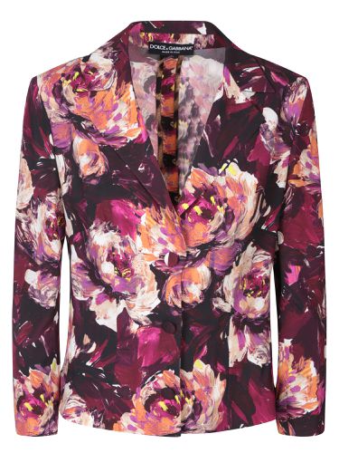 Peony Flower Print Jacket - Dolce & Gabbana - Modalova