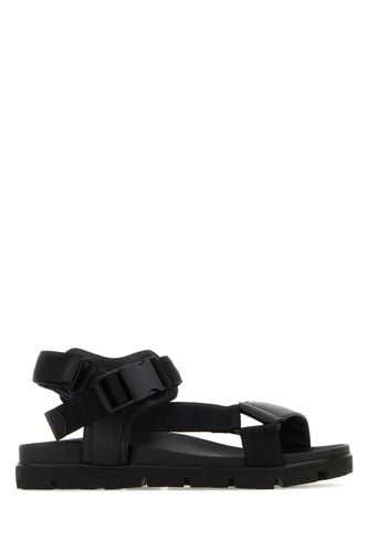 Black Nylon And Leather Sandals - Prada - Modalova
