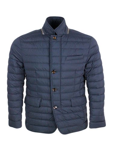 Jacket Made Of Water-repellent Resin-coated Bi-elastic Fabric. Goose Down Padding - Moorer - Modalova