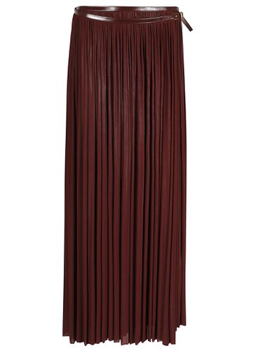 Long Bordeaux Pleated Skirt In Stretch Fabric Woman - Philosophy di Lorenzo Serafini - Modalova