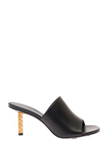 Mule With Gold g Cube-shaped Heel And Branded Outer Sole In Leather Woman - Givenchy - Modalova