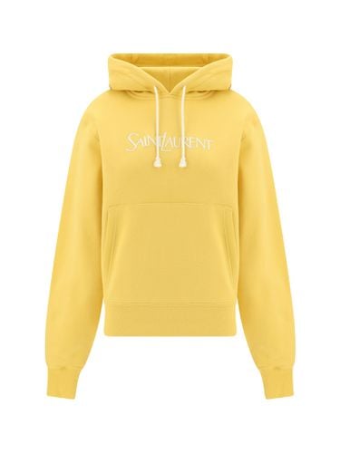 Logo Embroidered Hoodie - Saint Laurent - Modalova