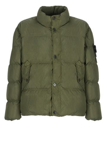 Stone Island Down Jacket With Logo - Stone Island - Modalova