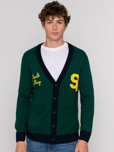 Knitted Cardigan With Patch And St. Barth College Embroidery - MC2 Saint Barth - Modalova