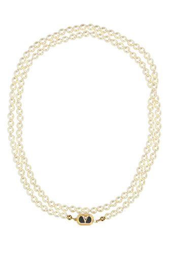 Ivory Pearls Ovalette Necklace - Valentino Garavani - Modalova