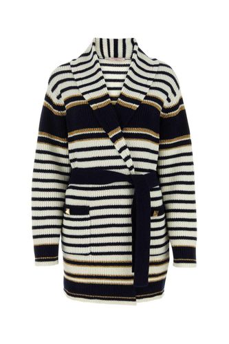 Striped Long-sleeved Cardi-coat - Valentino Garavani - Modalova