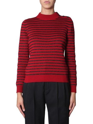 Saint Laurent Striped Knit Sweater - Saint Laurent - Modalova