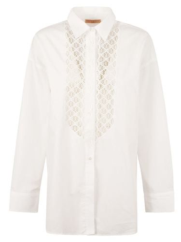 Lace Paneled Oversize Shirt - Ermanno Scervino - Modalova