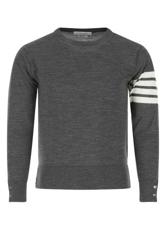 Melange Grey Wool Sweater - Thom Browne - Modalova