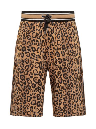 Cheetah-printed Drawstring Track Shorts - Dolce & Gabbana - Modalova