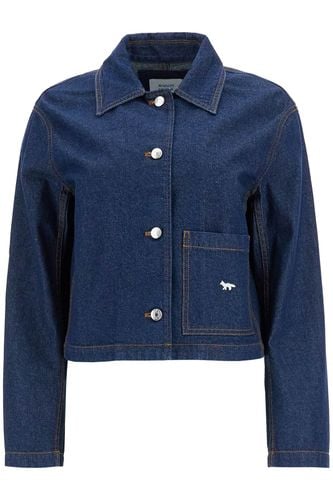 Cropped Denim Jacket For Women - Maison Kitsuné - Modalova