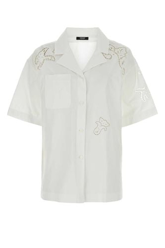 Versace White Poplin Shirt - Versace - Modalova