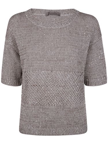 D. Exterior Linen Crystals Short Sleeves Sweater - D.Exterior - Modalova