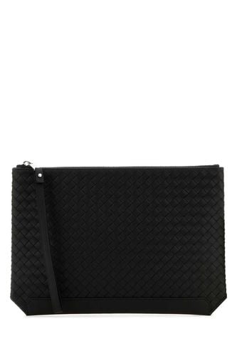 Black Leather Intrecciato Clutch - Bottega Veneta - Modalova