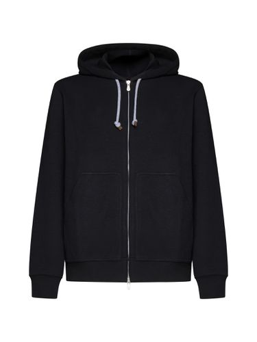 Techno Cotton Interlock Zip-front Hooded Sweatshirt - Brunello Cucinelli - Modalova