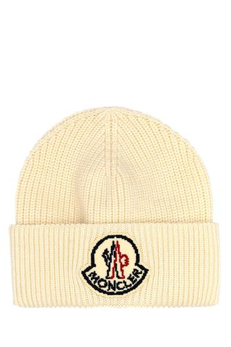 Moncler Ivory Wool Beanie Hat - Moncler - Modalova