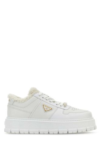 Prada White Leather Sneakers - Prada - Modalova