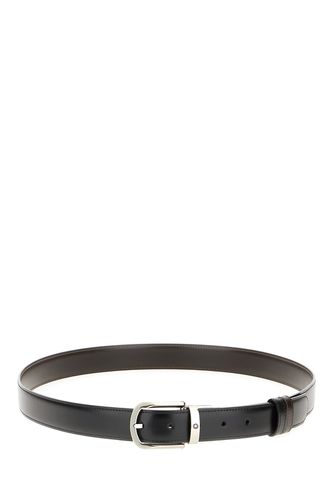 Black Leather Reversible Belt - Montblanc - Modalova