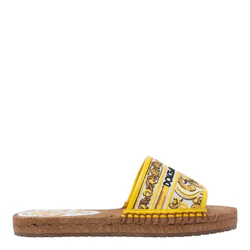 Maiolica Print Logo Espadrilles Slides - Dolce & Gabbana - Modalova