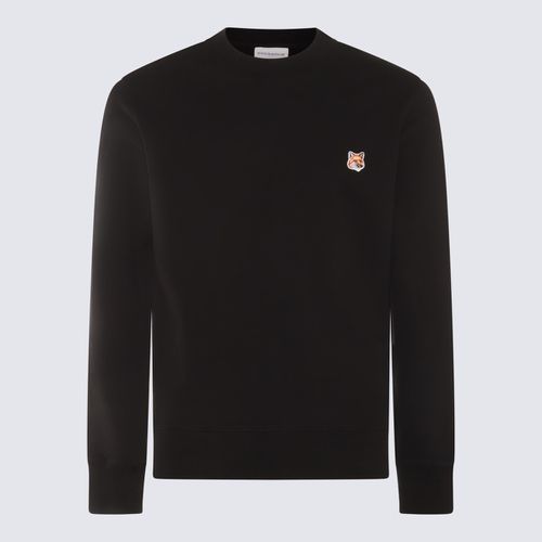 Black Cotton Fox Head Sweatshirt - Maison Kitsuné - Modalova