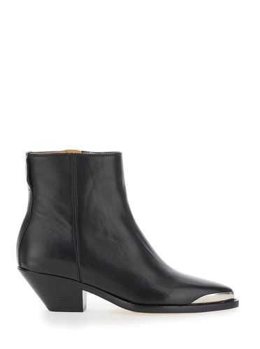 Adnae Pointed Ankle Boots With Metal Detail And Logo In Leather Woman - Isabel Marant - Modalova