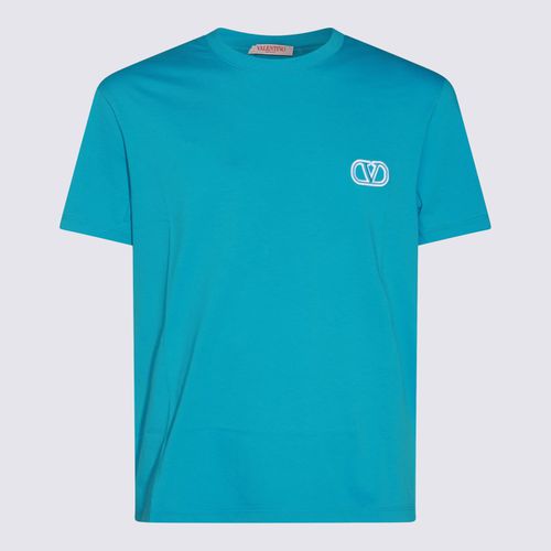 Valentino Light Blue Cotton T-shirt - Valentino - Modalova