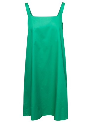 Mini Emerald Dress With Square Neckline In Cotton Woman - Douuod - Modalova