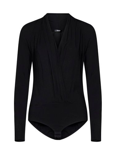 Draped V-neck Stretched Bodysuit - Versace - Modalova