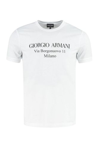 Logo Print Crewneck T-shirt - Giorgio Armani - Modalova