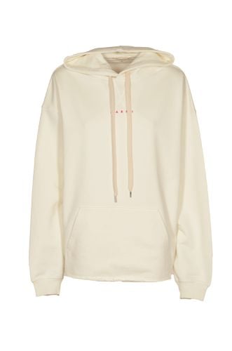 Marni Drawstring Hood Logo Hoodie - Marni - Modalova