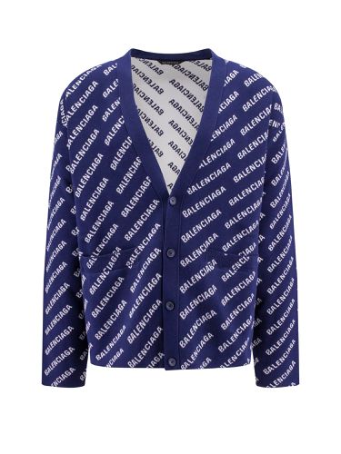 Embroidered Stretch Cotton Blend Oversize Cardigan - Balenciaga - Modalova