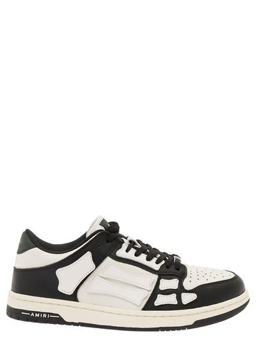 Skel Top Low And Black Sneakers With Skeleton Patch In Leather Man - AMIRI - Modalova