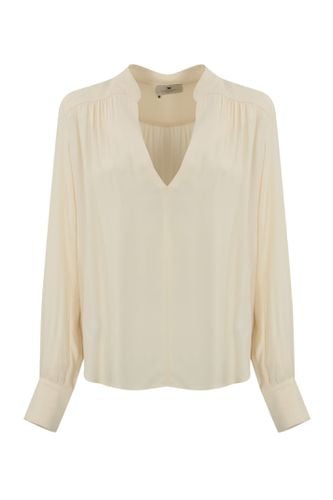 Georgette Blouse With Striped Pattern - Elisabetta Franchi - Modalova