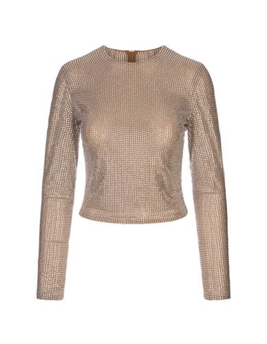 Nude Long-sleeved T-shirt With All-over Rhinestone Detail - Giuseppe di Morabito - Modalova