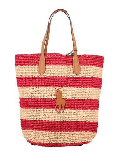 Striped Straw Tote Bag - Polo Ralph Lauren - Modalova