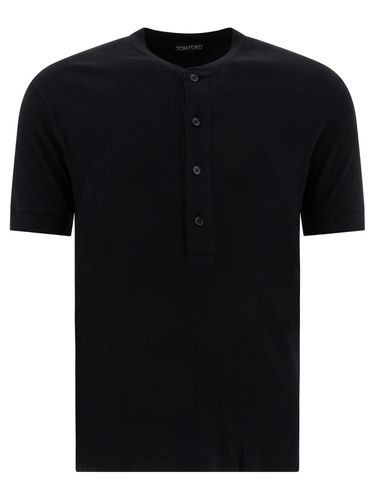 Fine-ribbed Logo Embroidered T-shirt - Tom Ford - Modalova