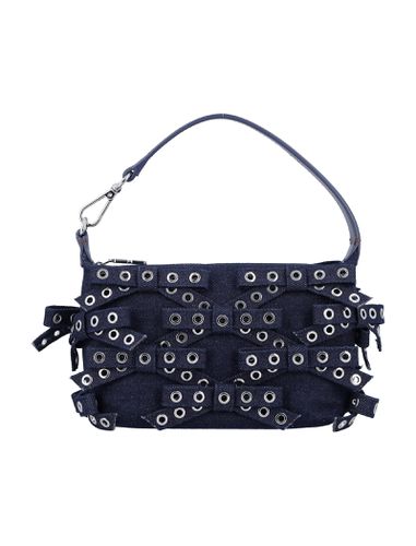 Denim Small Bow Eyelet Butterfly Pouch Bag - Ganni - Modalova