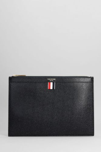 Thom Browne Clutch In Black Leather - Thom Browne - Modalova