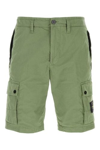 Sage Green Stretch Cotton Bermuda Shorts - Stone Island - Modalova