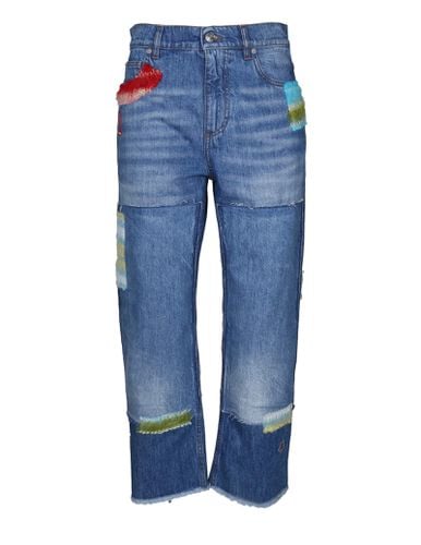 Jeans In Biologico Con Toppe Applicate - Marni - Modalova