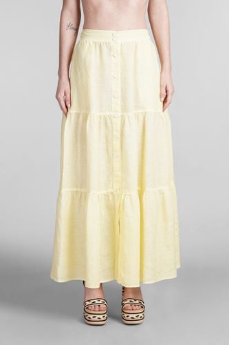 Lino Skirt In Yellow Linen - 120% Lino - Modalova